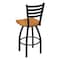 Holland Bar Stool Co 30" Swivel Bar Stool, Black Wrinkle, Med Maple Seat 41030BWMedMpl - alternate 4